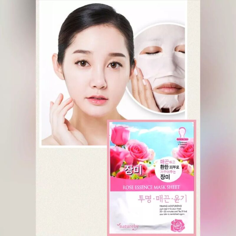 [natureby] essence mask rose - nourish and hydrate your skin with our rose essence mask - image 3