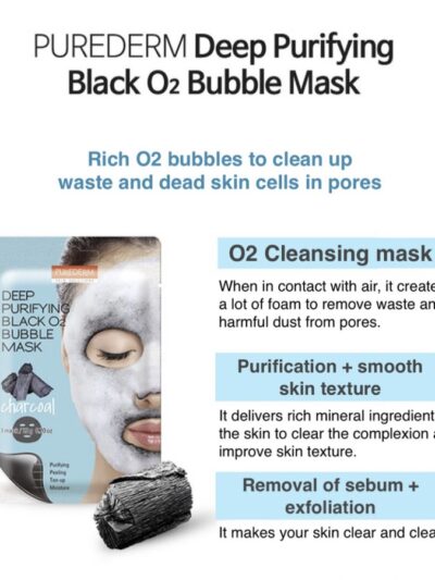 [Purederm] Black O2 Bubble Mask 100ml - Detoxify Your Skin with Our Black O2 Bubble Mask