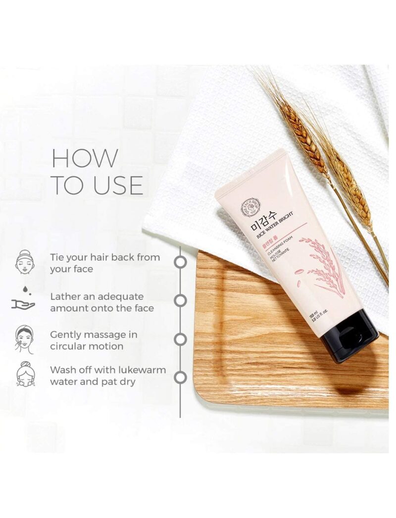 [the face shop] rice water bright cleansing foam 150ml - brighten and cleanse your skin with our cleansing foam - image 8