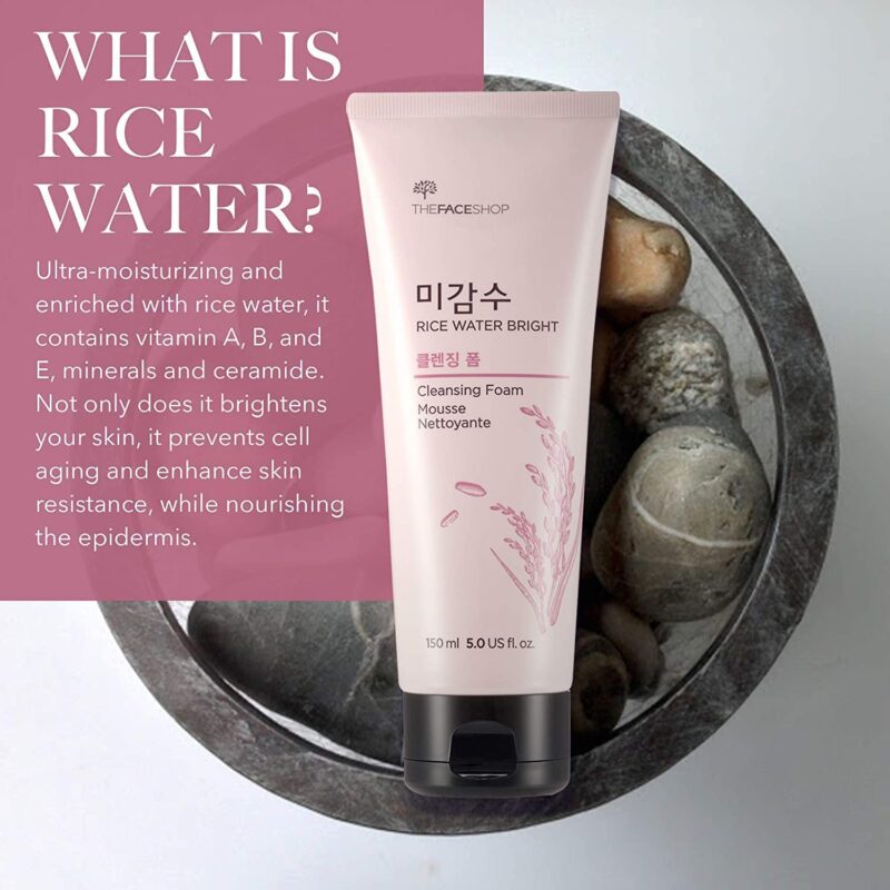 [the face shop] rice water bright cleansing foam 150ml - brighten and cleanse your skin with our cleansing foam - image 9