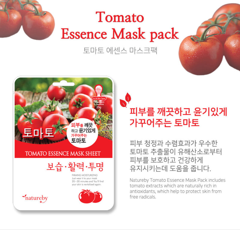 [natureby] essence mask tomato - nourish and brighten your skin with our tomato essence mask - image 2