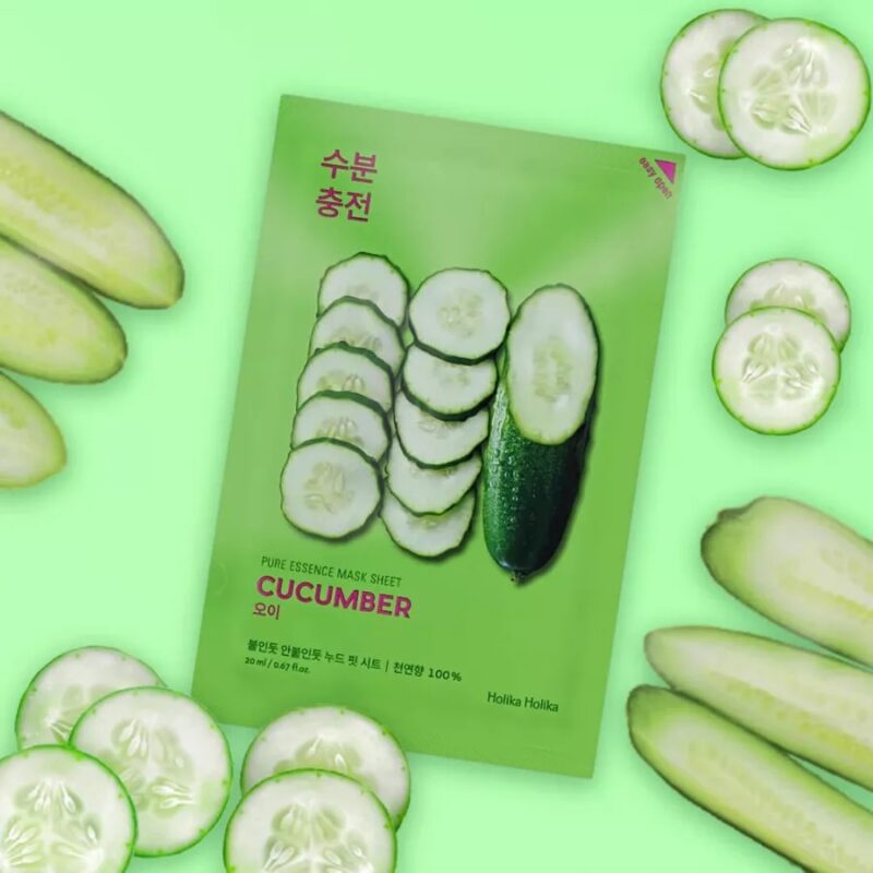 [holika holika] pure essence mask sheet cucumber - hydrate and soothe your skin with our cucumber mask sheet - image 3