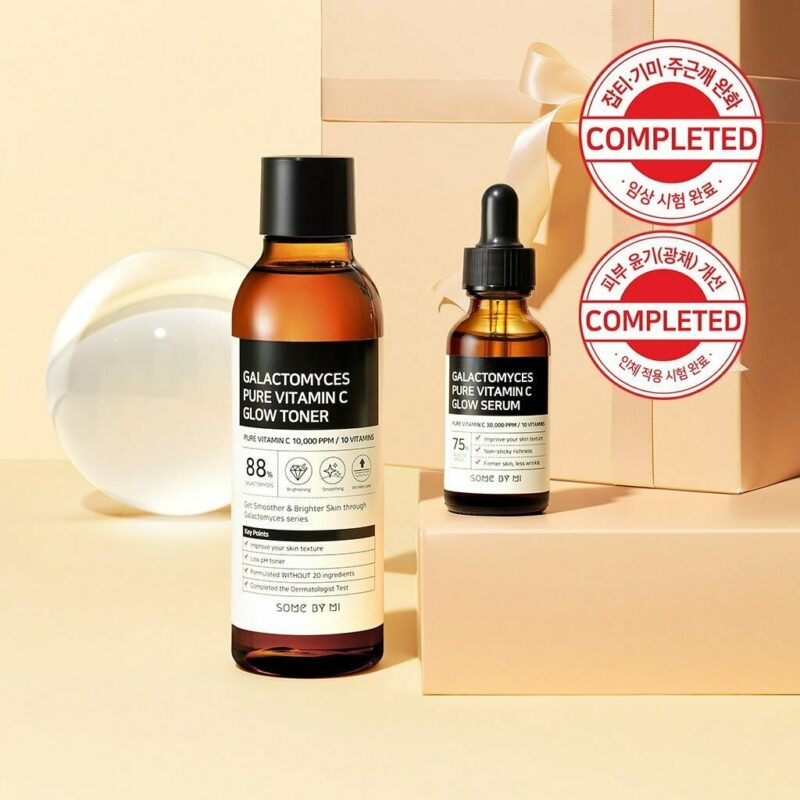 [some by mi] galactomyces pure vitamin c glow toner & serum set (150ml + 30ml) - achieve bright and hydrated skin with our glow toner & serum set