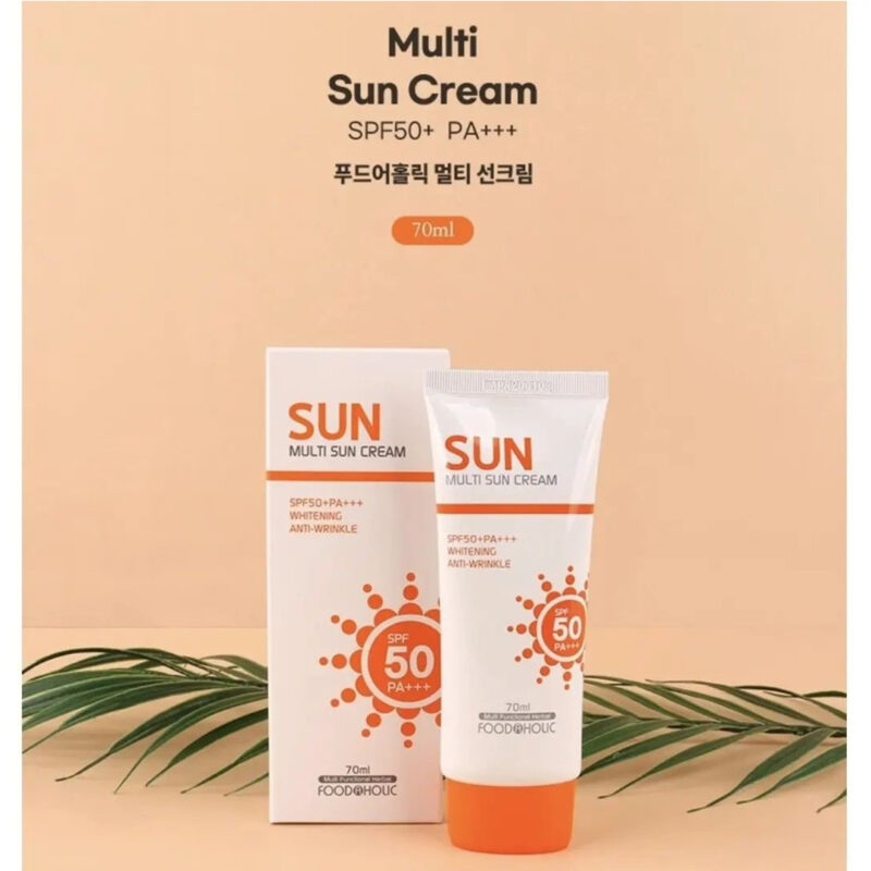 [foodaholic] multi sun cream spf50+/pa+++ 70ml - protect your skin from harmful uv rays with our sun cream