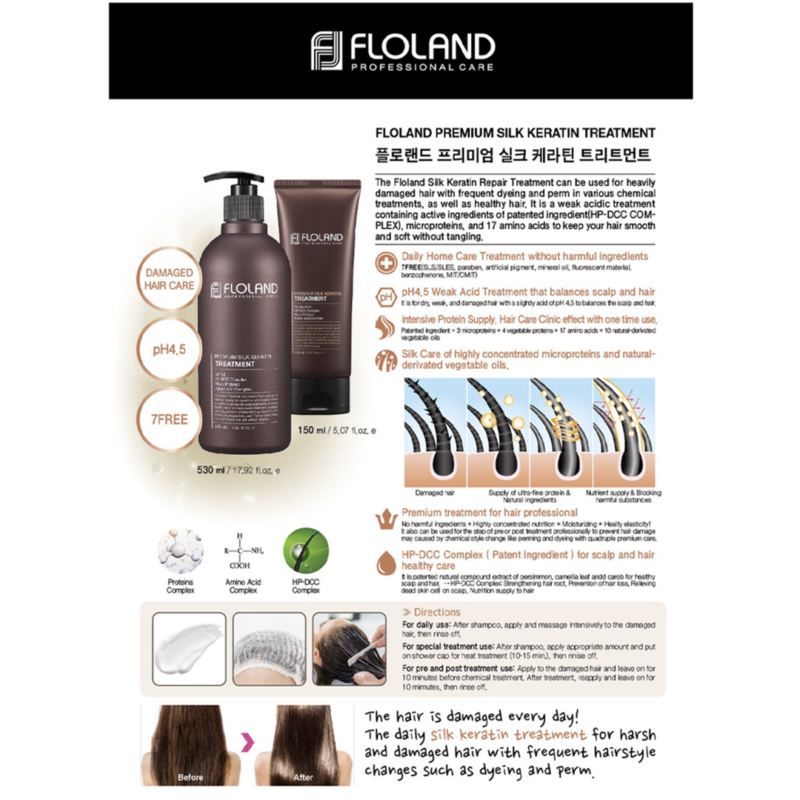 [floland] silk keratin treatment 200ml - restore your hair with silk keratin treatment - image 2