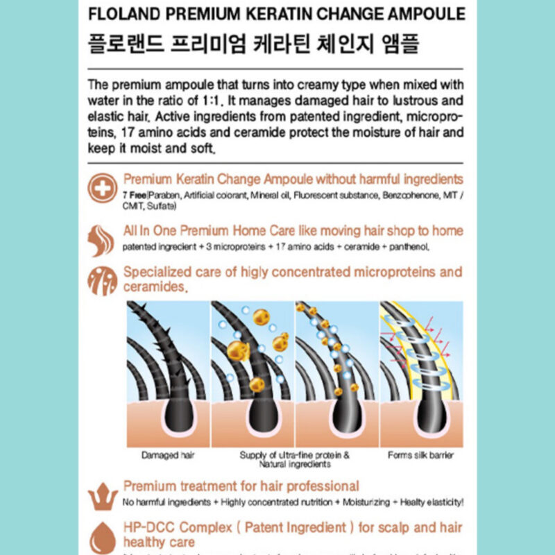 [floland] keratin change ampoule 30ml - repair your hair with keratin change ampoule - image 3