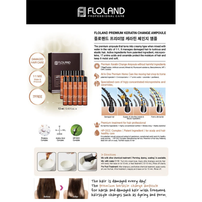 [floland] keratin change ampoule 30ml - repair your hair with keratin change ampoule - image 4