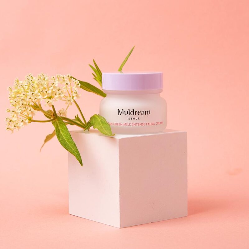 [muldream] vegan green facial cream 50ml - soothe and hydrate your skin with our vegan facial cream - image 2