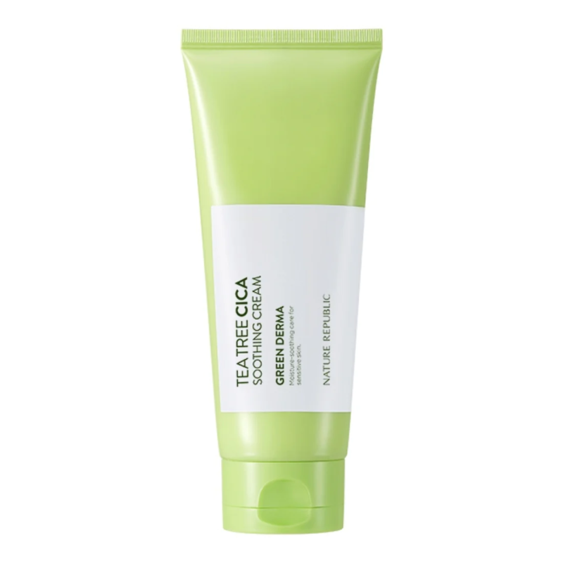 [nature republic] green derma tea tree cica soothing cream 50ml - soothe and calm your irritated skin with our cica cream - image 2
