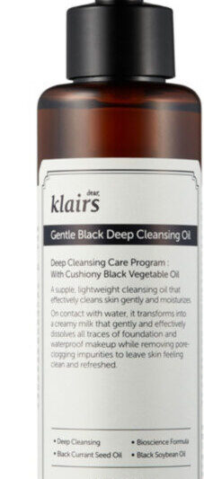 [Dear, Klairs] Gentle Black Deep Cleansing Oil 150ml - Remove Makeup and Cleanse Your Pores with Our Gentle Cleansing Oil