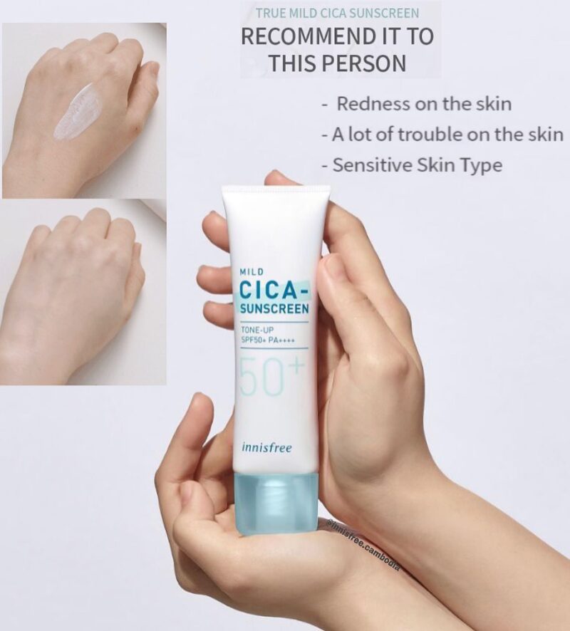 [innisfree] true mild cica sunscreen 50ml - protect and soothe your skin with our cica sunscreen - image 2