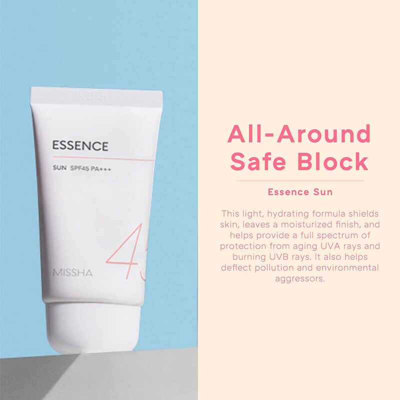 [missha] all-around safe block essence sun spf45 pa+++ 50ml - protect and hydrate your skin with our sun essence - image 5