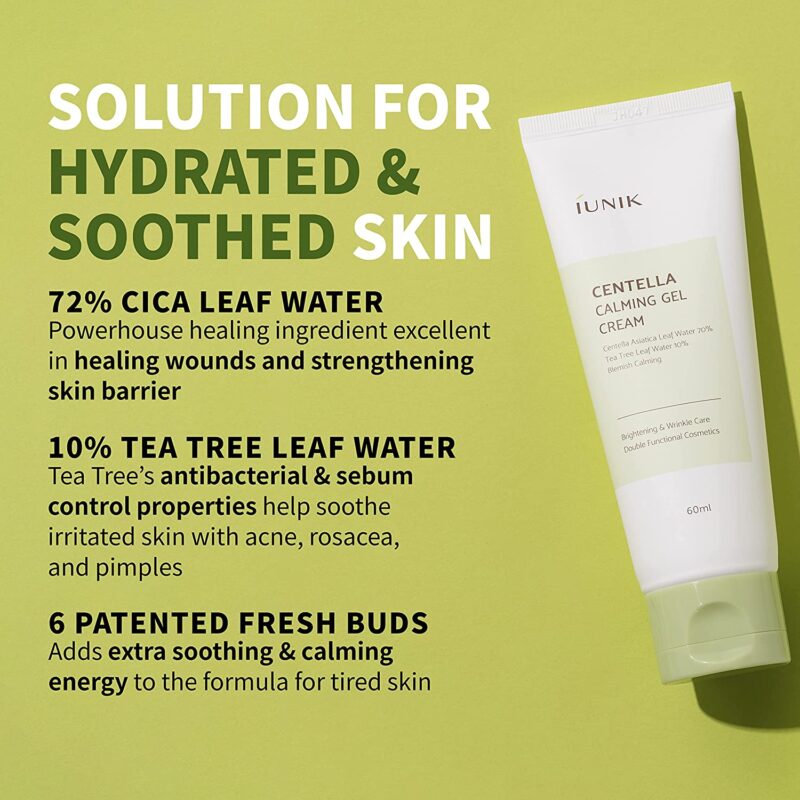 [iunik] centella calming gel cream 60ml - soothe and calm your irritated skin with our gel cream - image 11