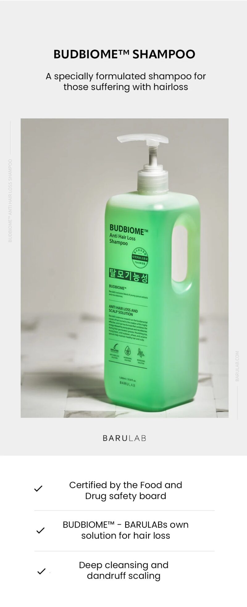[barulab] budbiome shampoo 300ml - nourish and strengthen your hair with our shampoo - image 2