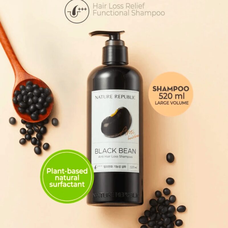 [nature republic] black bean anti hair loss shampoo 300ml - strengthen and nourish your hair with our anti hair loss shampoo - image 9