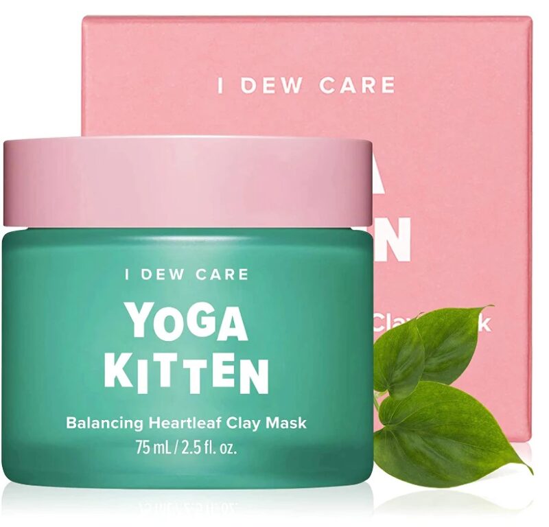 [i dew care] yoga kitten balancing heartleaf clay mask 100g - balance and purify your skin with our clay mask - image 3
