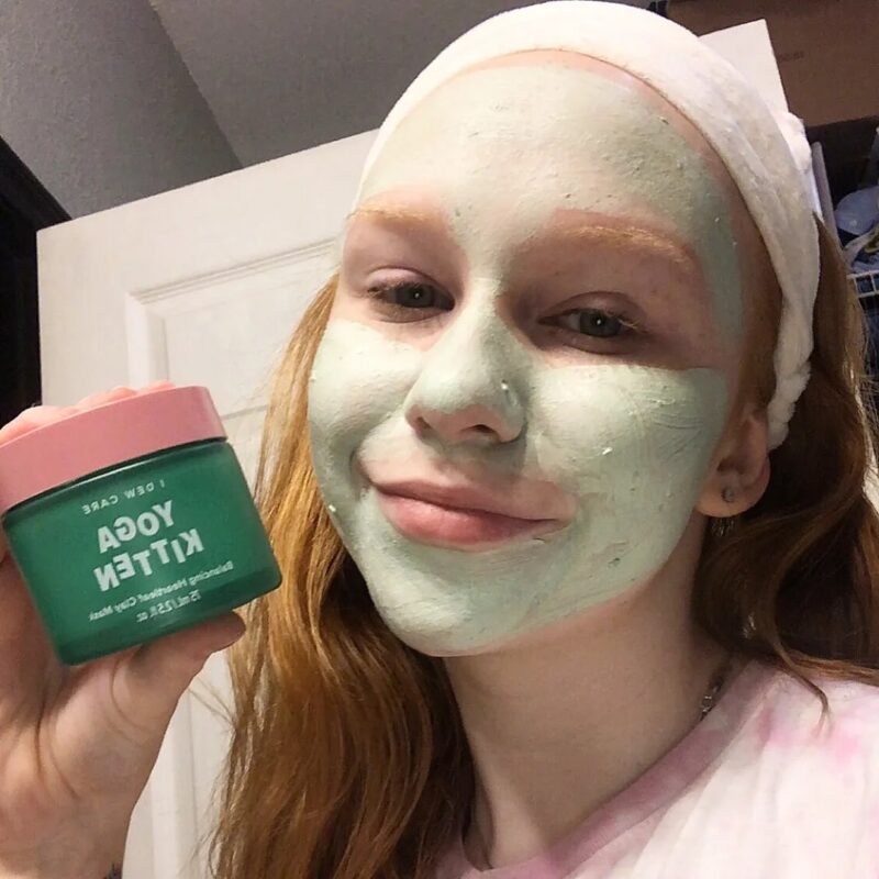 [i dew care] yoga kitten balancing heartleaf clay mask 100g - balance and purify your skin with our clay mask - image 5