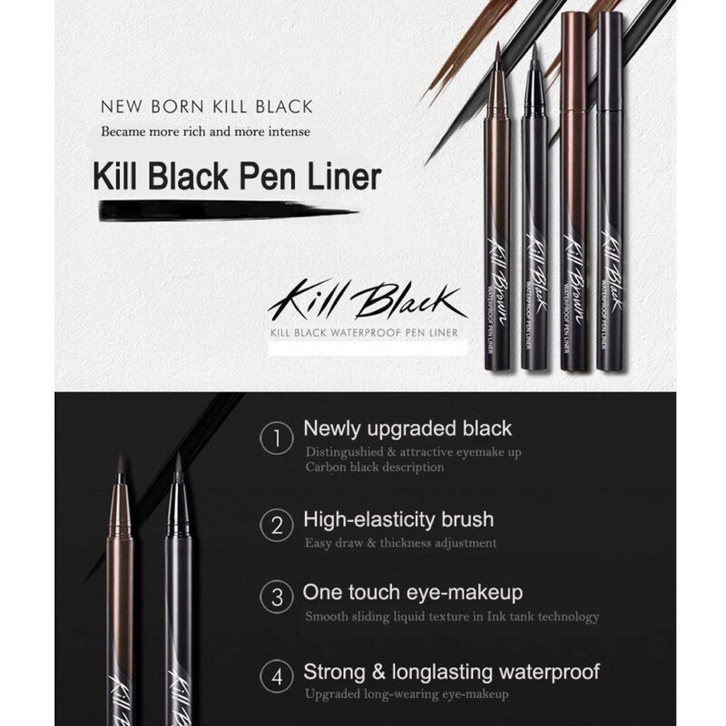 [clio professional] waterproof pen liner - kill black 0. 55g - achieve precise and long-lasting eyeliner with our waterproof pen liner - image 4