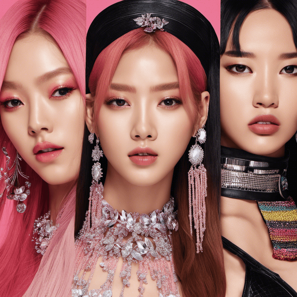 An image showcasing the global dominance of Blackpink, with a vibrant collage of their electrifying performances, sold-out stadiums, streaming charts, and fanatical crowds, symbolizing the girl group's unparalleled influence and success