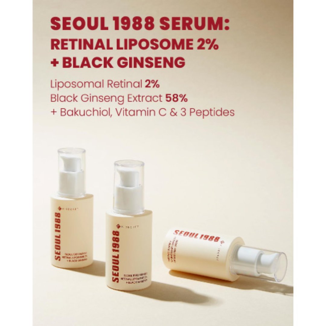 Key ingredients breakdown showing Liposomal Retinal 2% and Black Ginseng Extract 58%