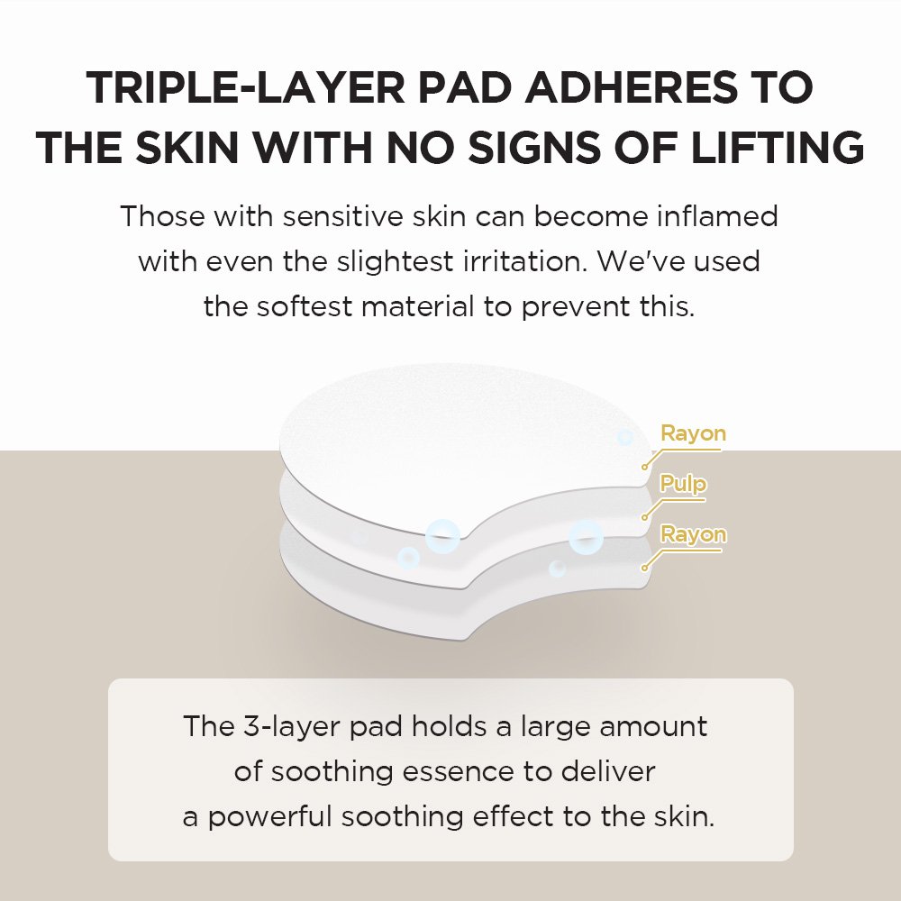 Diagram showing the soft three-layer pad structure made of rayon and pulp