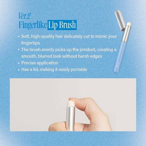 fwee Fingerlike Lip Brush Version 2 featuring soft hair brush for blurred edges and precise application
